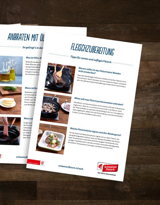 Unterlagen rund um die Fleischzubereitung